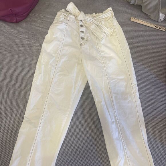 Trouser Jeans ecru with tan contrast stitching - Picture 1 of 3